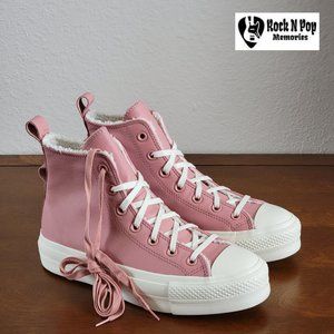 Converse Women's CTAS Lift Hi Sherpa A04256C Rust Pink/Egret